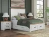 Ashley Furniture B4615B16 Savonport - Queen Panel Storage Bed With Storage Footboard And 2 Under Bed Storage Units - White / Brown