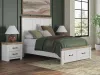 Ashley Furniture B4615B7 Ashley Furniture B4615B7 Savonport - Queen Panel Storage Bed With Storage Footboard - White / Brown