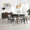 ACME DN06880 Estella - Round Dining Table With Natural Marble Top - Black Top & Walnut