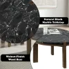 ACME LV06885 Estella - Coffee Table With Natural Marble Top - Black Top & Walnut
