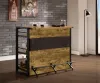 CoasterEveryday 130071 Renaldi - 3-Shelf Home Bar Wine Cabinet - Rustic Nutmeg