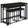 Coaster Fine Furniture 182724 Hawes - 4 Piece Multipurpose Counter Height Table Set - Black