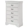 Coaster Fine Furniture 202445 Louis Philippe - 5-Drawer Bedroom Chest - White