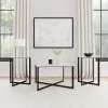 Coaster Fine Furniture 707698-S3 Tobin - 3 Piece Marble Top Coffee And End Table Set - White
