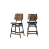New Classic D1651-22-FGR Oscar - Counter Chair With Cushion (Set of 2) - Walnut / Forest Green