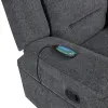 New Classic U2540-15-GRY Redondo - Glider Recliner With Heat And Massage - Dark Gray
