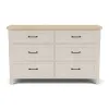 Riverside Furniture 79460 Glenndale - Six Drawer Dresser - Aged White / Wheat