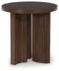 Ashley Furniture T689-6 Korestone - Round End Table - Dark Brown