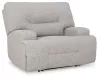 Ashley Furniture 93605/58/57/97/82 Acklen Place - 4 Pc. - 3-Piece Power Reclining Sectional Sofa With Raf Chaise, Wide Seat Power Recliner - Pewter
