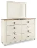 Ashley Furniture B267B1 Ashley Furniture B267B1 Willowton - Dresser, Mirror - Whitewash