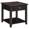 CoasterEssence 721037 Bradford - 1-Drawer Square Wood End Table - Walnut