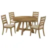 Coaster Fine Furniture 109150-S5 Danvers - 5 Piece Dining Table Set - Brown Oak And Beige