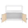 Coaster Fine Furniture 961642 Amherst - 2-Door Radio Weave Cane Metal Accent Cabinet - White