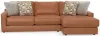 Jackson Furniture Industries 5045/63/76-26 Minori - Italian Leather 2 Piece Sofa / Chaise With RSF Chaise - Whiskey
