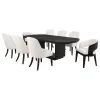 Coaster Fine Furniture 115391-S9 Leandro - 9 Piece Rectangular Dining Table Set - Cream / Burnished Black