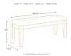 Ashley Furniture D594-00 Ralene - Large UPH Dining Room Bench - Medium Brown