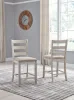 Ashley Furniture D394-124 Skempton - Upholstered Barstool (Set of 2) - White
