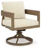 Ashley Furniture P671-602A Serene Bay - Swivel Chair With Cushion (Set of 2) - Dark Brown / White