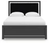 Ashley Furniture PCB3380B2 Ashley Furniture PCB3380B2 Zuraleus - Queen Upholstered Panel Platform Bed With Roll Slats - Black
