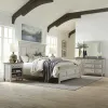 Liberty Furniture 824-BR-KPBDMN Liberty Furniture 824-BR-KPBDMN Heartland - 4 Piece Bedroom Set (King Panel Bed, Dresser & Mirror, Nightstand) - Antique White And Tobacco Tops