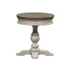 Liberty Furniture 824-OT1022 Heartland - Round Pedestal Chair Side Table - Antique White / Tobacco Tops