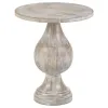 CoasterEssence 915107 Dianella - Round Pedestal Base Accent Side Table - White Washed