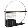 Coaster Fine Furniture 182799 Risley - 2-Door Circular LED Home Bar Cabinet - Dark Charcoal