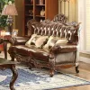 Furniture of America CM6786-LV-PK Jericho - Loveseat - Brown / Dark Oak