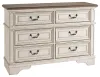 Ashley Furniture B743-21 Ashley Furniture B743-21 Realyn - Dresser - 6-drawer - White / Brown / Beige