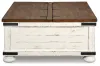 Ashley Furniture T459-20 Wystfield - Cocktail Table with Storage - White / Brown