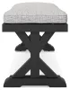 Ashley Furniture P792-600 Beachcroft - Bench With Cushion - Black / Light Gray