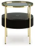 Ashley Furniture A4000669 Nedman - Accent Table With Speaker - Black / Gold Finish