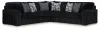 Ashley Furniture 98103/66/77/67/08 Ashley Furniture 98103/66/77/67/08 Midnight-Madness - 4 Pc. - 3-Piece Sectional, Ottoman - Onyx