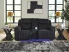 Ashley Furniture PC6420218 Forest Lake - Power Reclining Loveseat With Console / Adj Headrest - Black