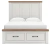 Ashley Furniture B4615B7 Ashley Furniture B4615B7 Savonport - Queen Panel Storage Bed With Storage Footboard - White / Brown