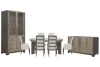 Pulaski Furniture P402230-KIT52 Pulaski Furniture P402230-KIT52 Anderson Park - Round Dining Table With 4 Upholstered Side Chairs, 2 Upholstered Arm Chairs, Sideboard And China Cabinet - Moose Trail / Frontier Brown