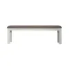 Liberty Furniture 182-C9001B Brook Bay - Upholstered Dining Bench - Textured White / Carbon Gray