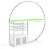 Coaster Fine Furniture 182798 Risley - 2-Door Circular LED Home Bar Cabinet High Gloss - White