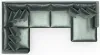 Jackson Furniture Industries 2245/36/31/59/76-35 Jackson Furniture Industries 2245/36/31/59/76-35 Remington - 5 Piece Modular Sectional (RSF Chaise) - Pine