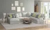 Jackson Furniture Industries 2340/75/30/72-28 Jackson Furniture Industries 2340/75/30/72-28 Stockbridge - 3 Piece Sectional With Comfort Coil Seating And 9 Included Accent Pillows (Left Side Facing Chaise) - Slate