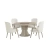 New Classic 40-D4128-D4AC Gwendolyn - Round Dining Table With 4 Arm Chairs - Beige / Natural