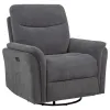 Coaster Fine Furniture 610443P Adler - Upholstered Power Swivel Glider Recliner - Charcoal Gray