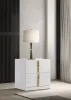 Coaster Fine Furniture 223092 Ines - 2-Drawer Nightstand Bedside Table - White High Gloss
