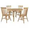 Coaster Fine Furniture 122500-S5 Andrews - 5 Piece Round Wood Dining Room Table Set - Light Ash