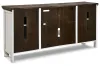 Ashley Furniture W814-68 Havalance - Extra Large TV Stand - 4 Doors - Brown / Beige