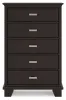 Ashley Furniture B441-46 Covetown - Five Drawer Chest - Dark Brown