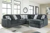 Ashley Furniture 98105S23 Ashley Furniture 98105S23 Midnight-Madness - 5-Piece Sectional With RAF Corner Chaise - Gunmetal