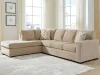 Ashley Furniture PC69507S4 Bridgepoint - 2-Piece Sleeper Sectional With LAF Corner Chaise - Almond