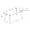 Coaster Fine Furniture 190711 Alaia - Rectangular Glass Top Dining Table - Chrome