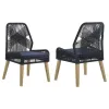 CoasterElevations 110034 Nakia - Woven Rope Dining Side Chairs (Set of 2) - Dark Navy
